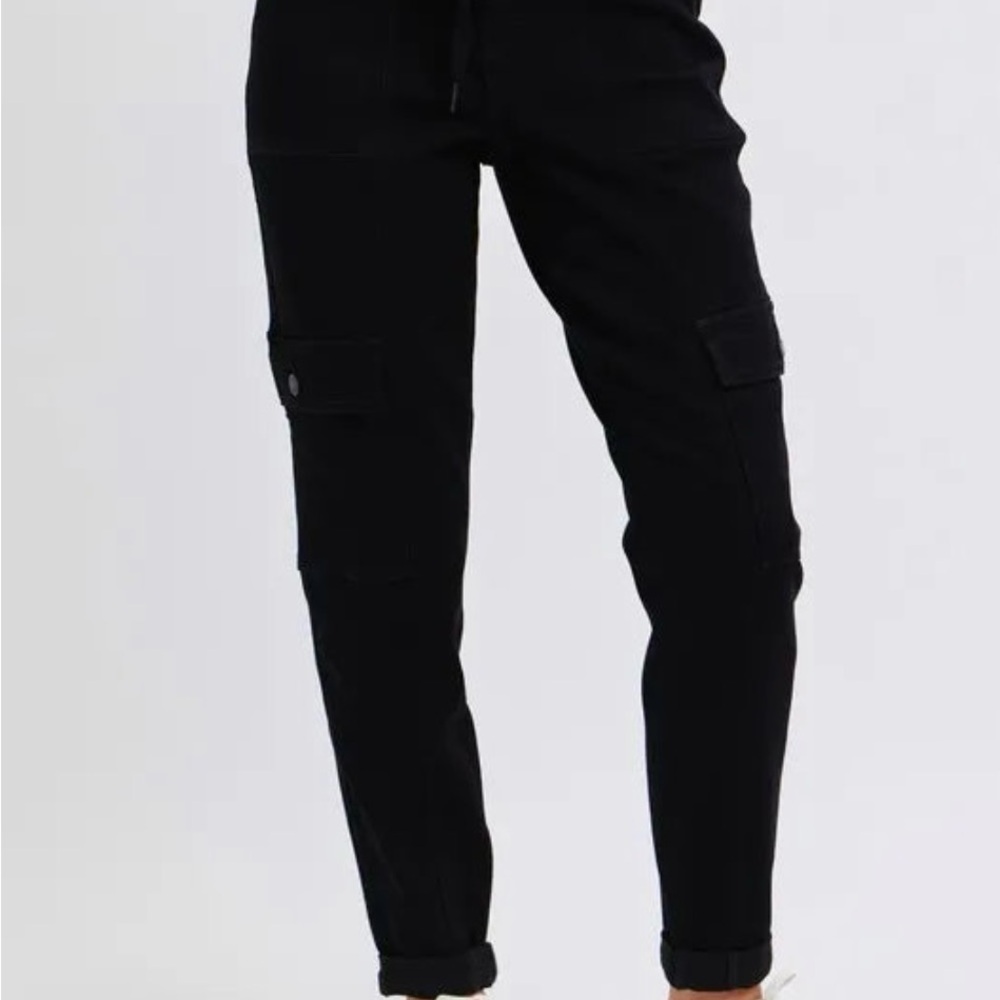 Judy Blue Black High Waist Cuffed Ankle Jogger